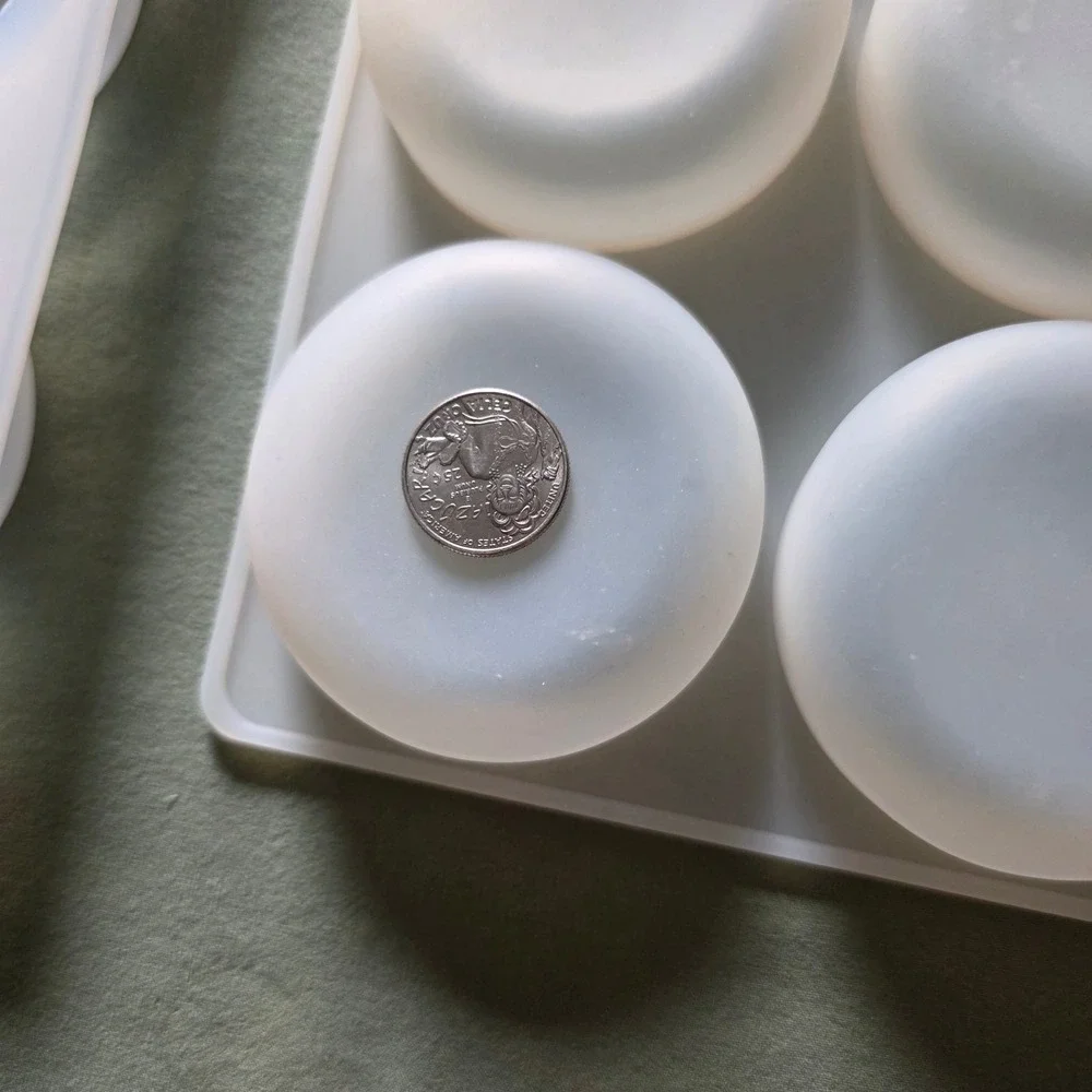 Set of 2 Round Silicone Molds for Wax Melts Soap and Resin Crafting 6 Cavity